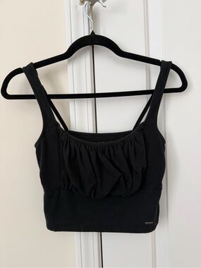 Hollister Black Gathered Bust Cropped Tank